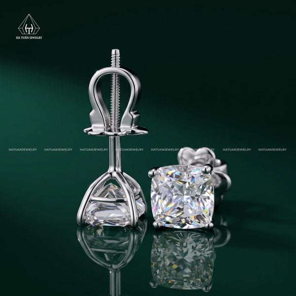 EX086 Bông tai nụ đá Cz Cushion