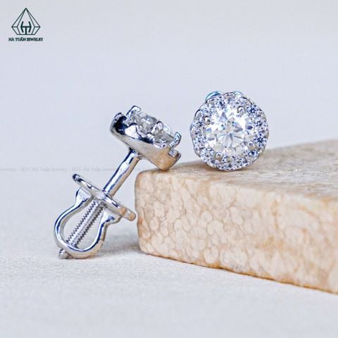 EX300 FULL MOIS 4mm Bông tai tròn Halo