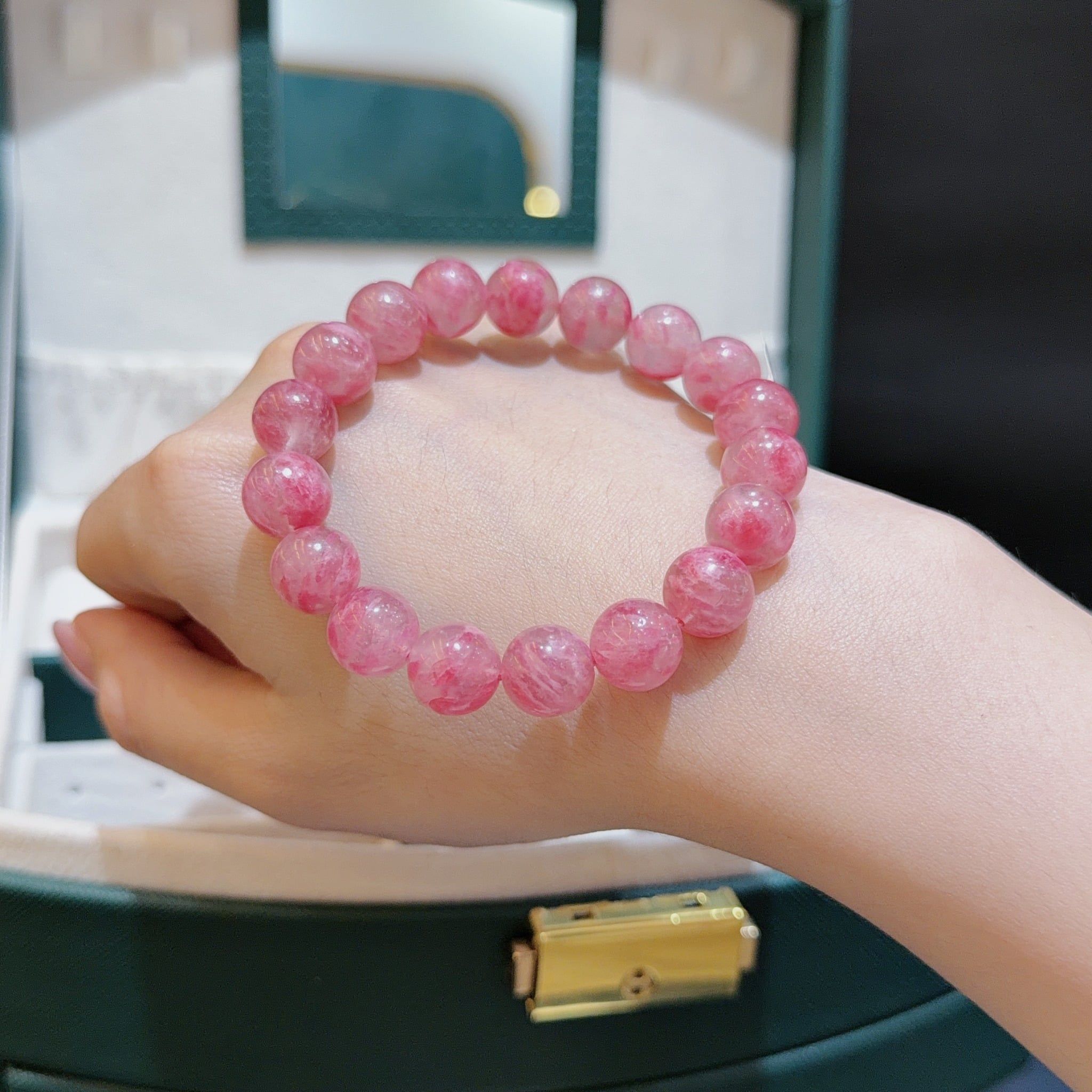 S029 VÒNG ĐÁ TƯỜNG VI HỒNG RHODONITE
