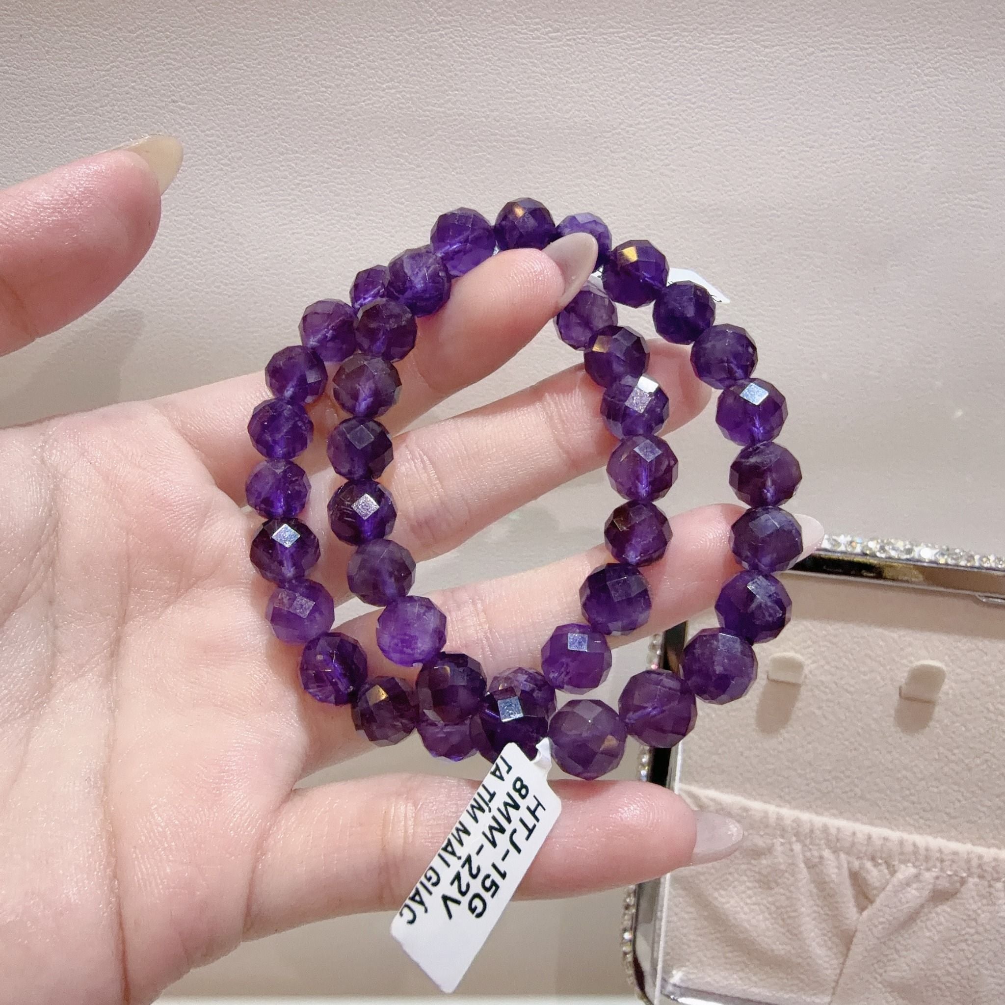 S036 VÒNG THẠCH ANH TÍM MÀI GIÁC