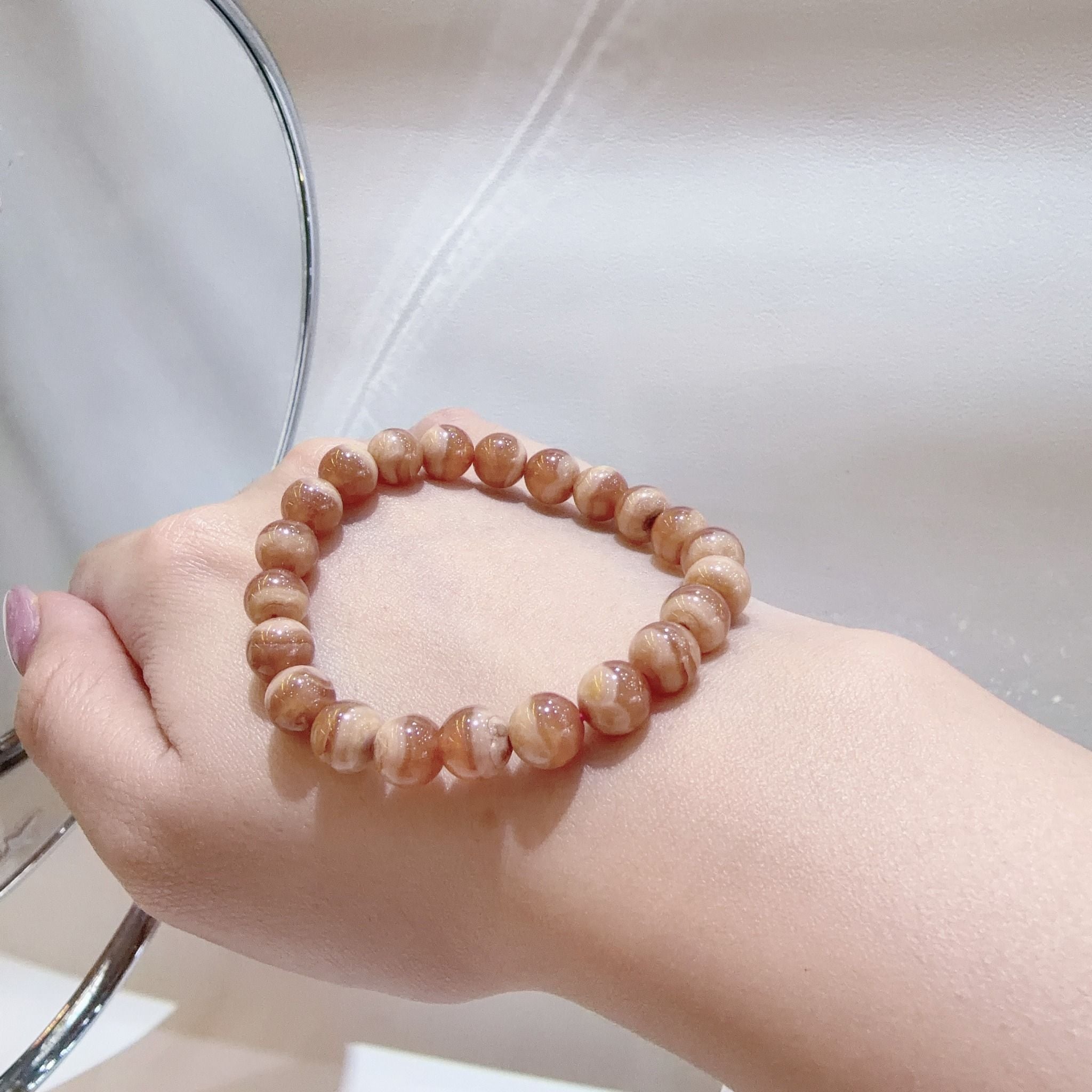 S044 VÒNG ĐÁ ĐÀO HOA MẬT ONG