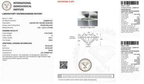 LDI63 Kim cương nuôi cấy 6.3mm-IGI LG685591927