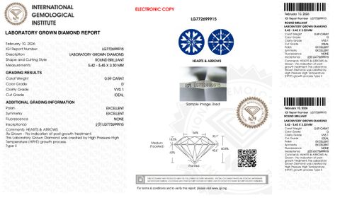 LDI54 Kim cương nuôi cấy 5.4mm-IGI LG772699915