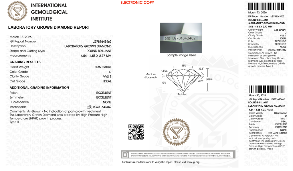 LDI45 Kim cương nuôi cấy 4.5mm-IGI LG781643462