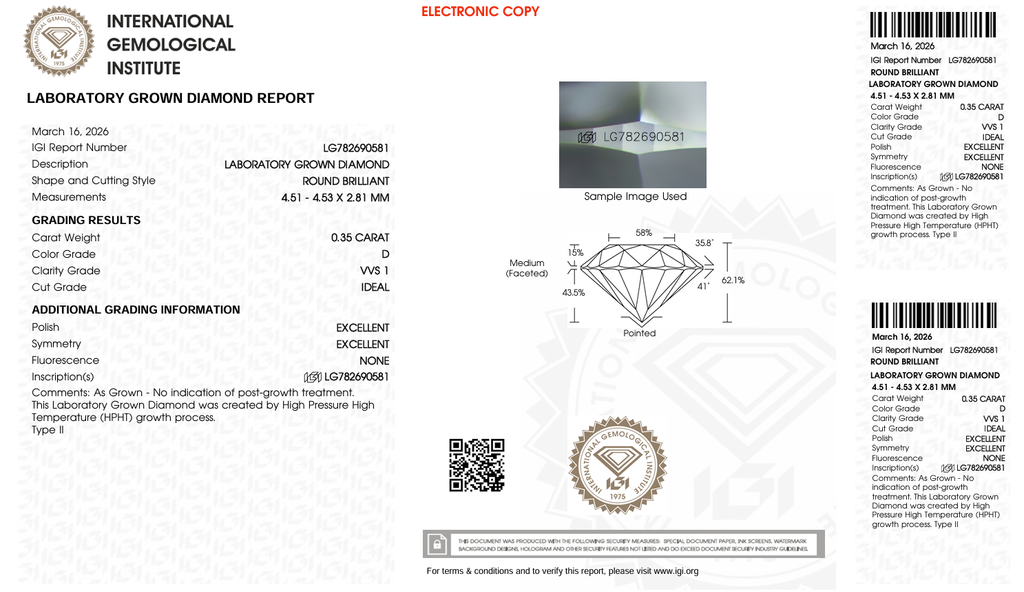 LDI45 Kim cương nuôi cấy 4.5mm-IGI LG782690581