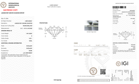 LDI81 Kim Cương Nuôi Cấy 8.1mm D/VVS1 - IGI LG801655367