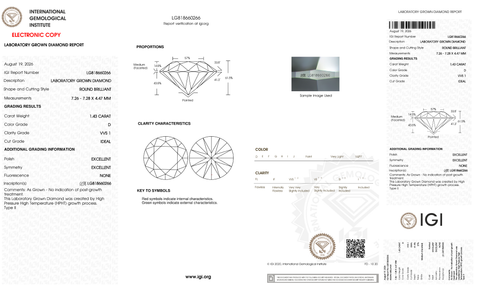 LDI72 Kim Cương Nuôi Cấy 7.2mm D/VVS1 - IGI LG818660266