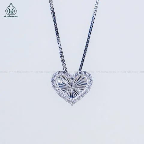N710 Dây mặt liền Tim đính đá (Bản 12mm)
