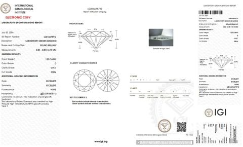 LDI68 Kim cương nuôi cấy 6.8mm-IGI LG816675712