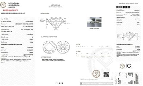LDI68 Kim cương nuôi cấy 6.8mm-IGI LG794615943