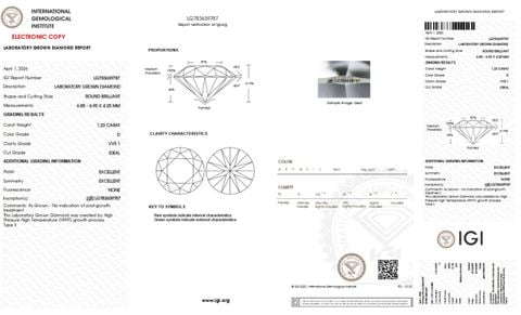 LDI68 Kim cương nuôi cấy 6.8mm-IGI LG783639787