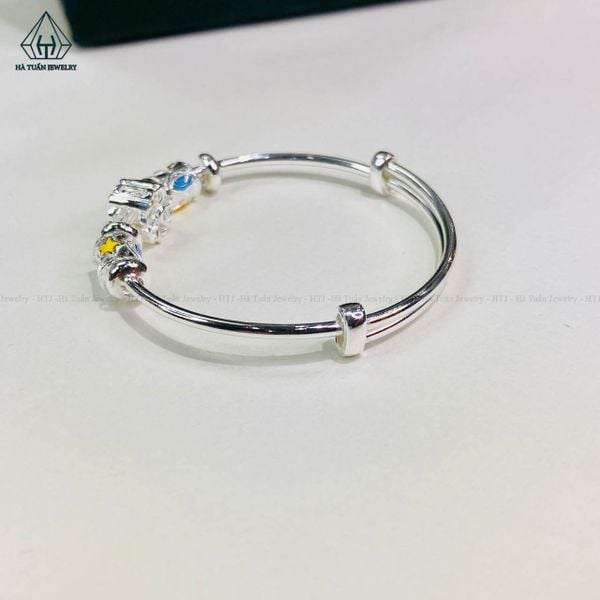  BB061 Lắc tay bé hoa bạc 