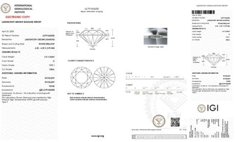 LDI63 Kim cương nuôi cấy 6.3mm-IGI LG791626200