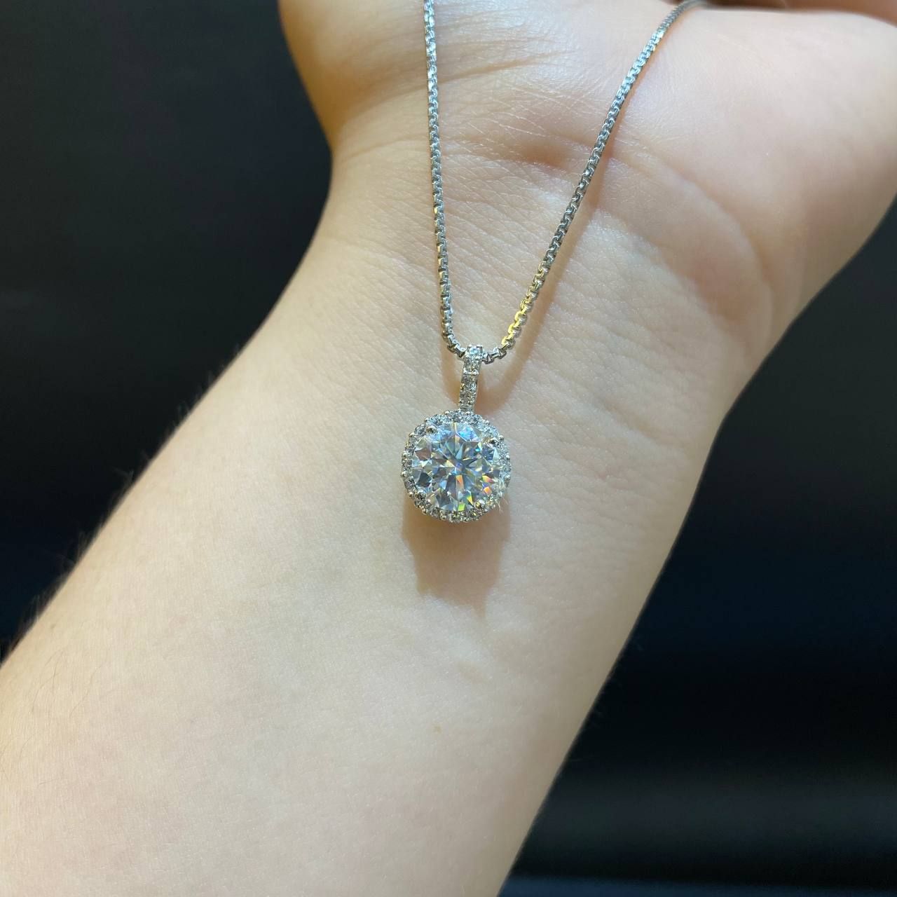  PX299 8mm Mặt dây chuyền halo tròn 