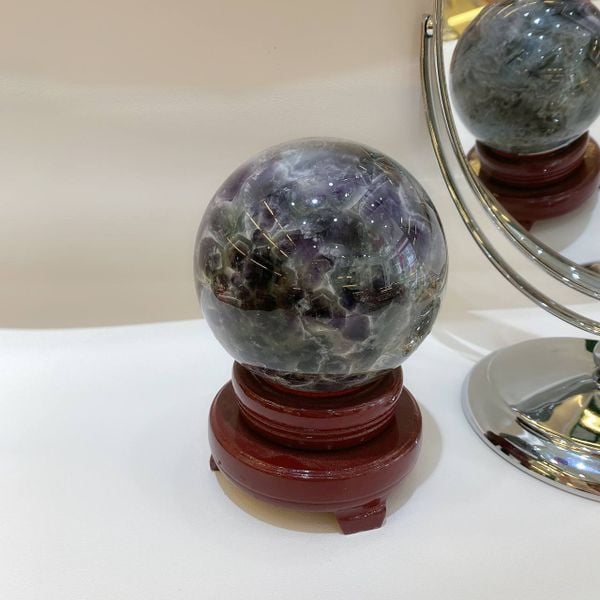  VP003 QUẢ CẦU ĐÁ THẠCH ANH TÍM 