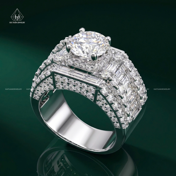 RMX207 8mm Nhẫn nam viền baguette