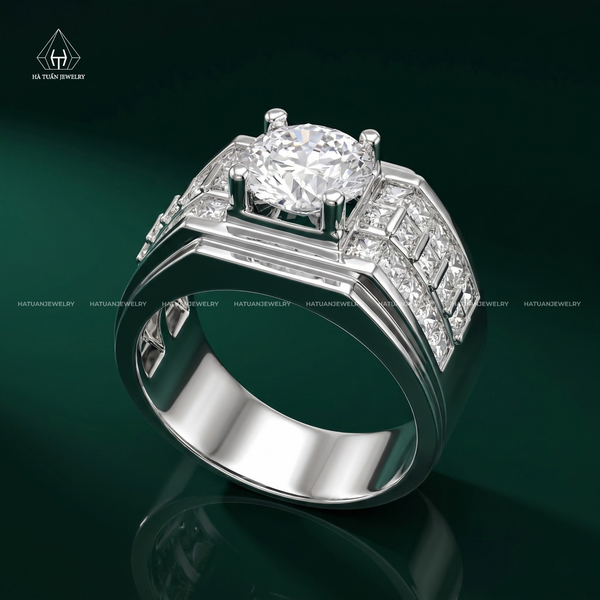 RMX219 8.1mm Nhẫn nam viền baguette