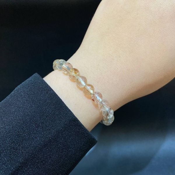  S022 VÒNG THẠCH ANH TÓC ĐỎ CAM 