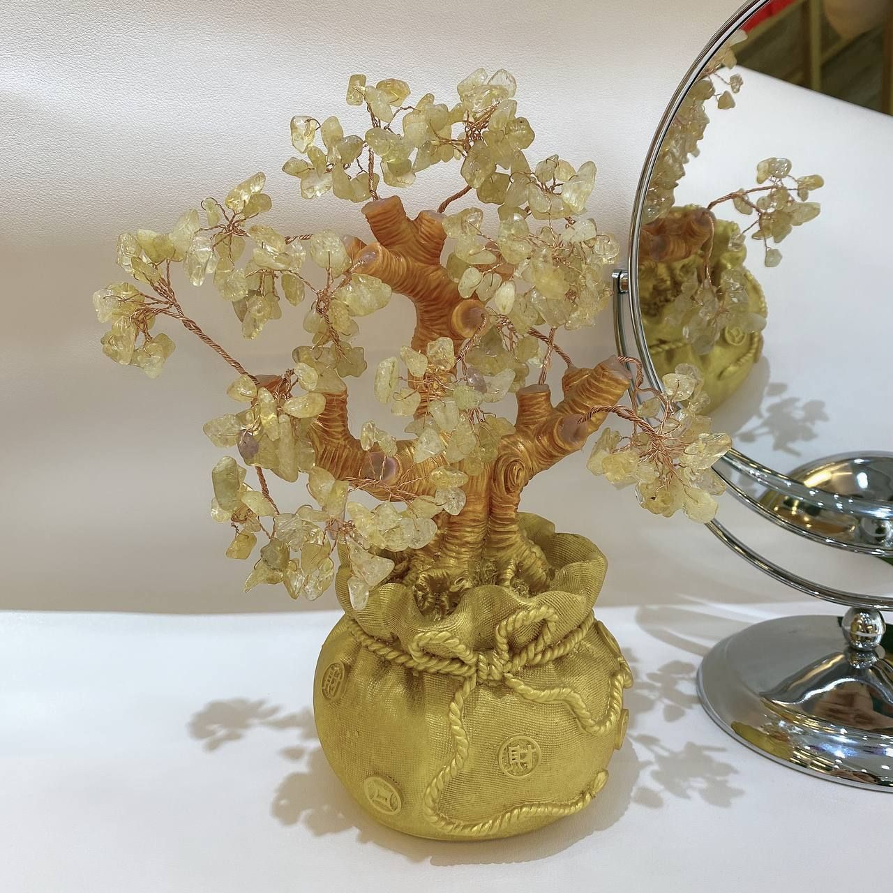  VP012 CÂY TÀI LỘC THẠCH ANH VÀNG 27*24 