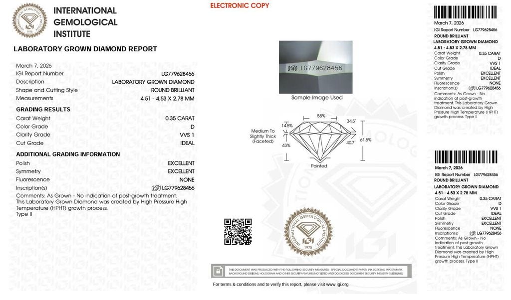 LDI45 Kim cương nuôi cấy 4.5mm-IGI LG779628456