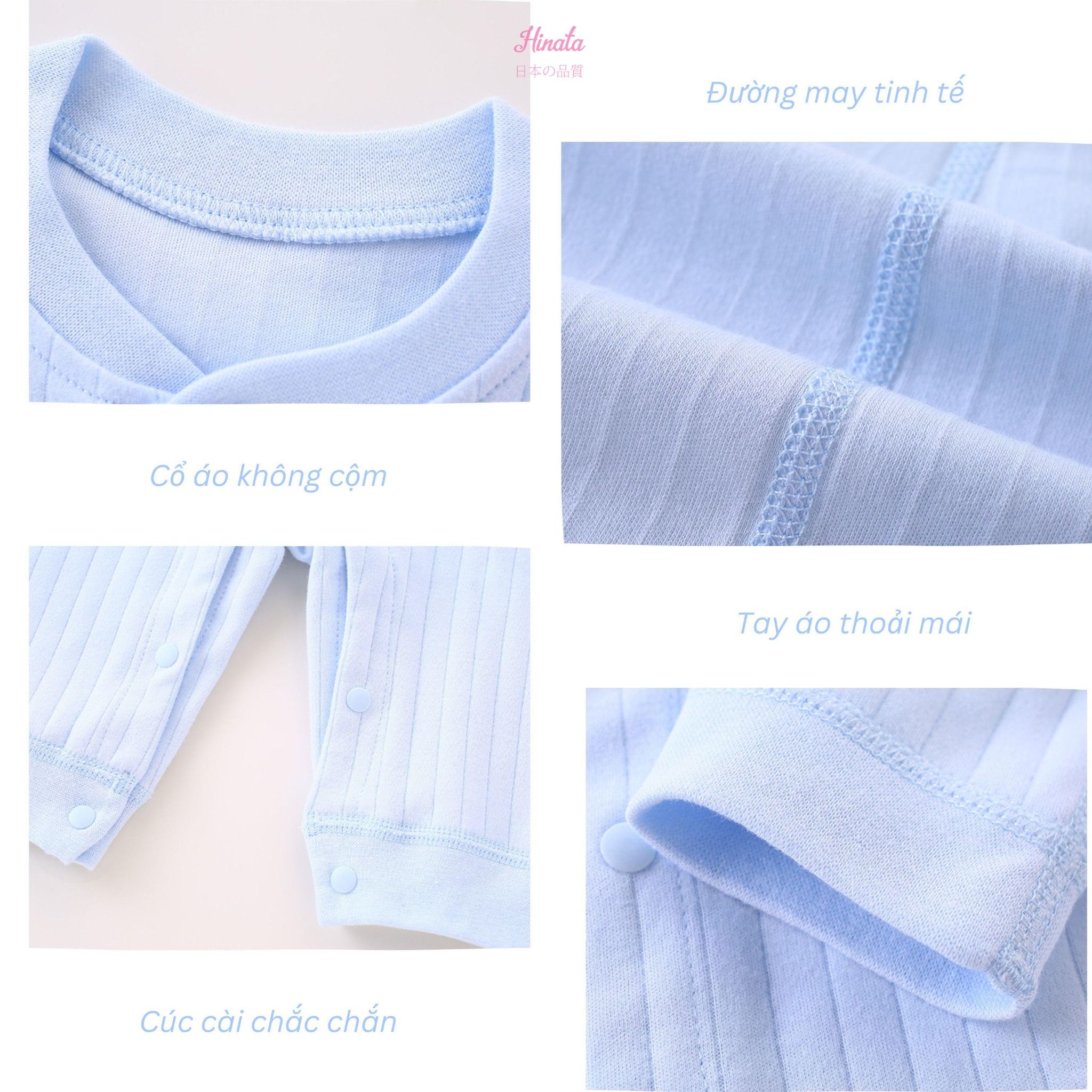  [02 Set] Body Sleepsuit unisex Hinata BF83 cho bé sơ sinh từ 0-6 tháng 