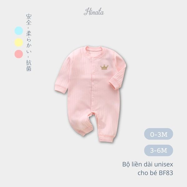  [02 Set] Body Sleepsuit unisex Hinata BF83 cho bé sơ sinh từ 0-6 tháng 