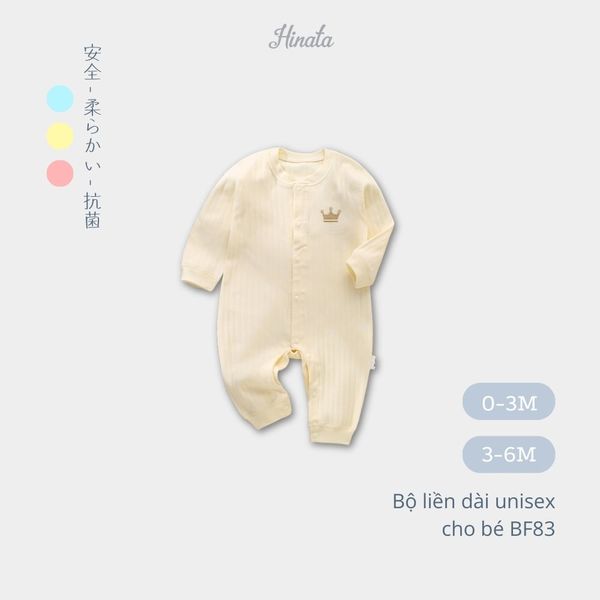  [02 Set] Body Sleepsuit unisex Hinata BF83 cho bé sơ sinh từ 0-6 tháng 