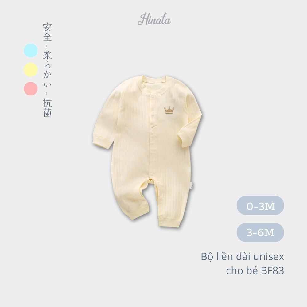  [02 Set] Body Sleepsuit unisex Hinata BF83 cho bé sơ sinh từ 0-6 tháng 