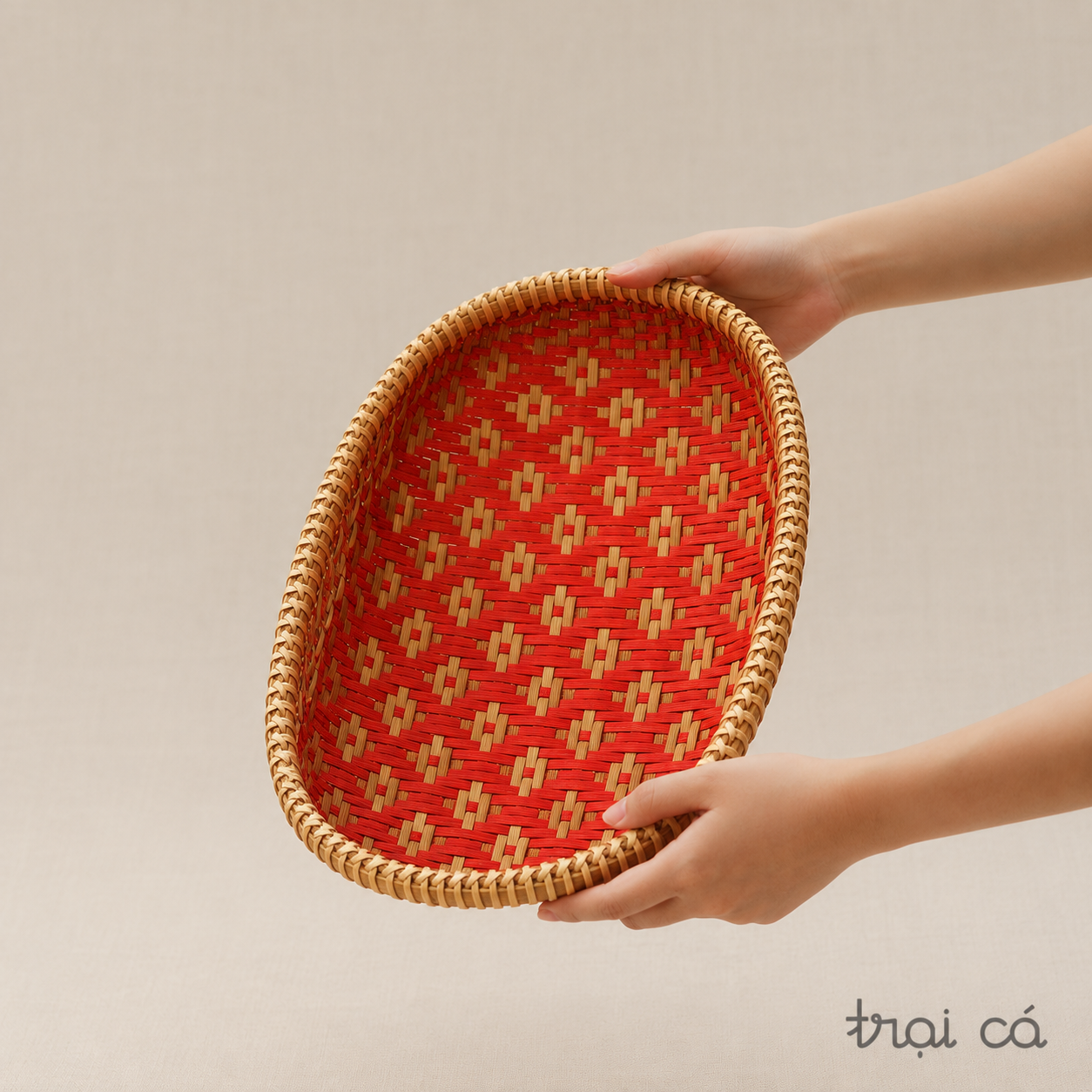  Rổ oval tre đan chặt - Bao La 