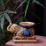  Men Trăng 02G (Bánh) - Voi gốm Hiên Vân 