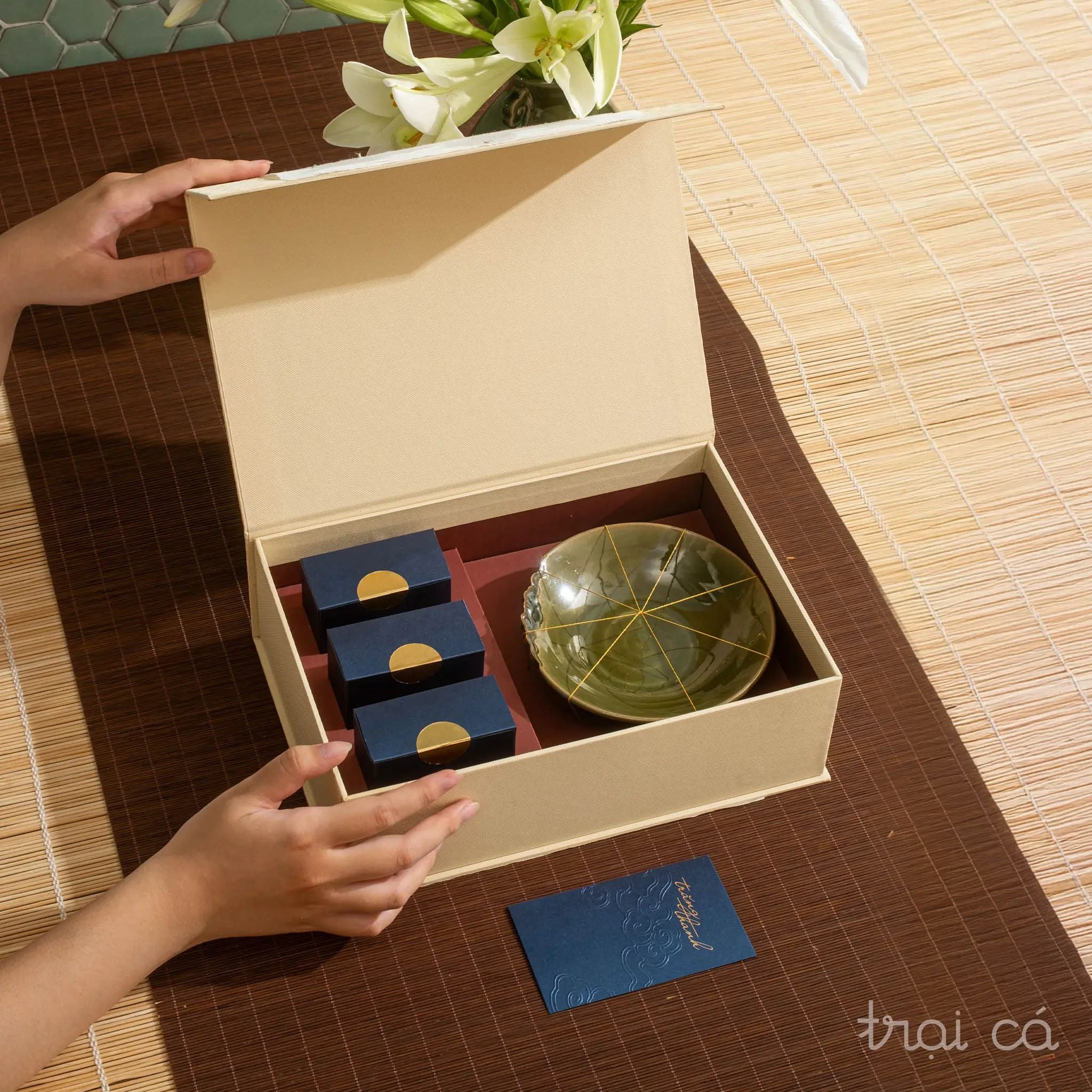  [BQT] Trăng Thanh 03G VIP, Đĩa Viền Mây - Vàng Kem 