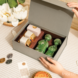  Men Trăng 03G (Bánh+Trà) - Đôi Thanh Mai Trúc Mã gốm Tú Trần 
