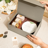  Men Trăng 03G (Bánh+Trà) - Đĩa viền mây gốm Tú Trần 