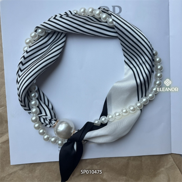  Khăn quàng cổ - SP010475 sọc trắng ngọc trai 