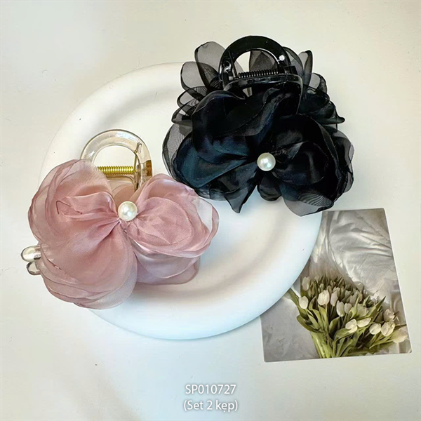  Kẹp tóc - Set 2 kẹp (1 đen 9895 + 1 hồng 9896) 