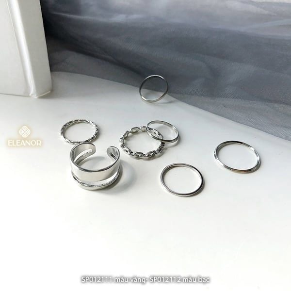  Set nhẫn 7 chiếc - SP012112 màu bạc 