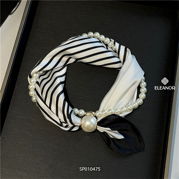  Khăn quàng cổ - SP010475 sọc trắng ngọc trai 