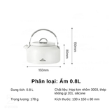 Ấm đun nước dã ngoại 0.8L Naturehike CNK2450CF010 CNK2450CF013