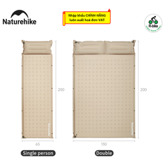  Đệm hơi tự bơm có gối dày 6cm Naturehike CNK2550WS025 