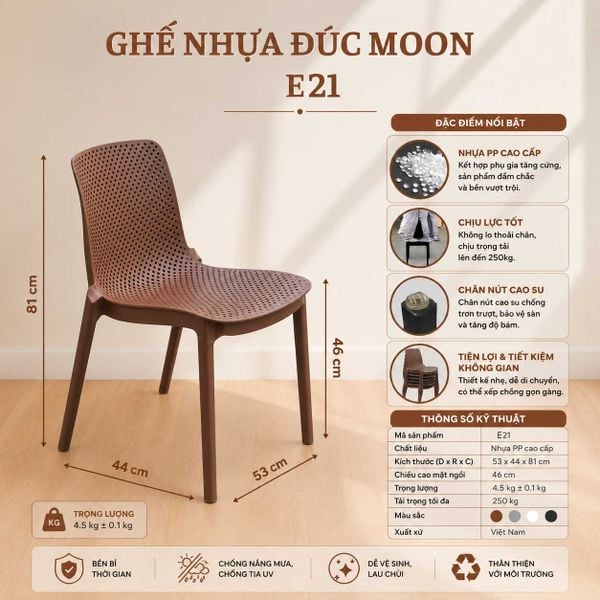 Ghế nhựa đúc XDAILY - E21