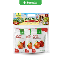 COMBO 6 TÚI DÂU TÂY SẤY DẺO 100G NONGLAMFOOD | NONGLAMFOOD SOFT DRIED STRAWBERRY COMBO – 6 BAGS × 100G