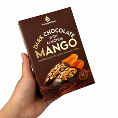 XOÀI NHÚNG SÔ CÔ LA ĐEN PHỦ HẠNH NHÂN HỘP 120G | DARK CHOCOLATE DIPPED MANGO WITH ALMONDS | TROPICAL FRUIT