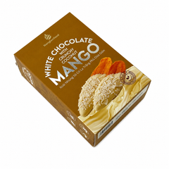 XOÀI NHÚNG SÔ CÔ LA TRẮNG PHỦ DỪA GIÒN HỘP 120G | WHITE CHOCOLATE DIPPED MANGO WITH CRUNCHY COCONUT | TROPICAL FRUIT