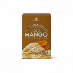 XOÀI NHÚNG SÔ CÔ LA TRẮNG PHỦ DỪA GIÒN HỘP 120G | WHITE CHOCOLATE DIPPED MANGO WITH CRUNCHY COCONUT | TROPICAL FRUIT