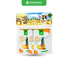COMBO 6 TÚI THƠM MUỐI ỚT SẤY DẺO 100G NONGLAMFOOD | NONGLAMFOOD SOFT DRIED PINEAPPLE WITH CHILI SALT COMBO – 6 BAGS × 100G