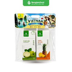 COMBO 4 HỘP TRÁI CÂY SẤY DẺO – 4 VỊ NHIỆT ĐỚI 100G NONGLAMFOOD (THƠM, MÃNG CẦU, VỎ BƯỞI CHANH DÂY, ỔI) | NONGLAMFOOD SOFT DRIED FRUIT COMBO – 4 BOXES, 4 TROPICAL FLAVORS, 100G (PINEAPPLE, SOURSOP, PASSION FRUIT POMELO PEEL, GUAVA)