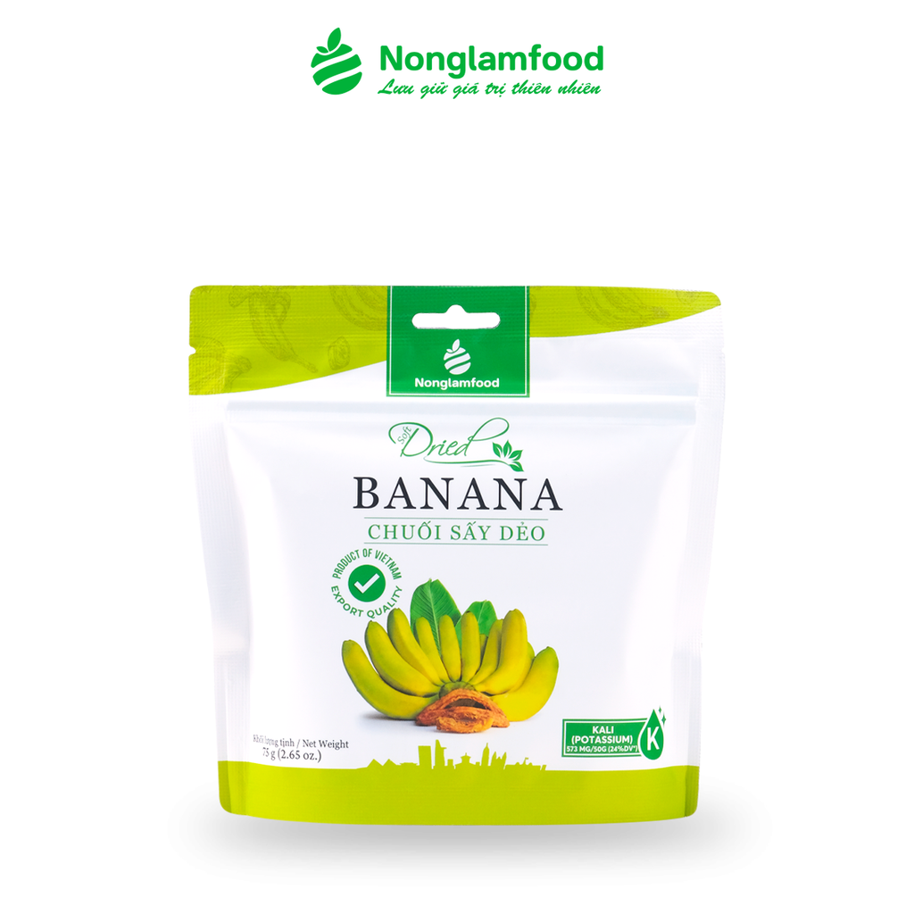 CHUỐI SẤY DẺO- TÚI 75GR| ĂN VẶT TỐT CHO SỨC KHỎE| HEALTHY SNACK