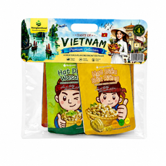 COMBO 4 TÚI HẠT ĐIỀU 4 VỊ 45G NONGLAMFOOD (PHÔ MAI, TỎI ỚT, WASABI, SẦU RIÊNG) | NONGLAMFOOD CASHEW COMBO – 4 BAGS, 4 FLAVORS, 45G (CHEESE, GARLIC CHILI, WASABI, DURIAN)