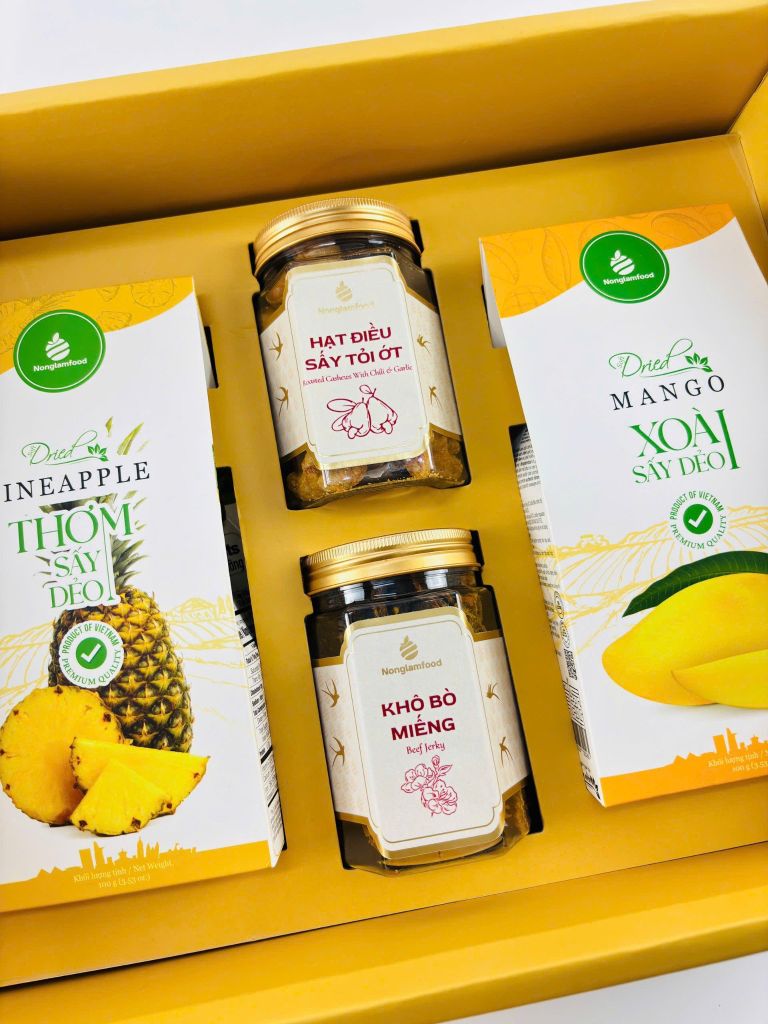 Bộ quà tết 2026 - ĐOÀN VIÊN 02 | Set Quà Tết Nonglamfood | Vẹn Nguyên Hương Tết – Gắn Kết Yêu Thương