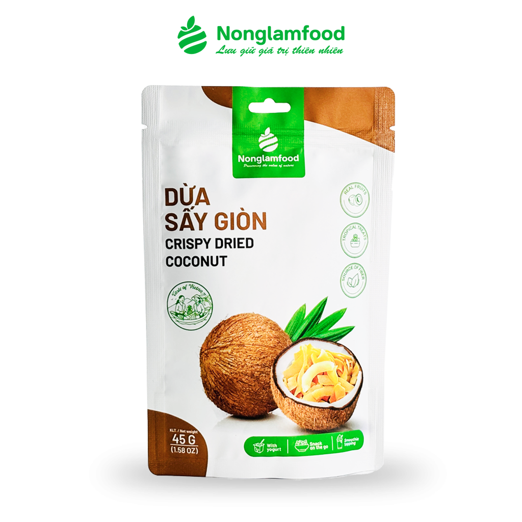 DỪA SẤY GIÒN 45G| ĂN VẶT TỐT CHO SỨC KHỎE| HEALTHY SNACK